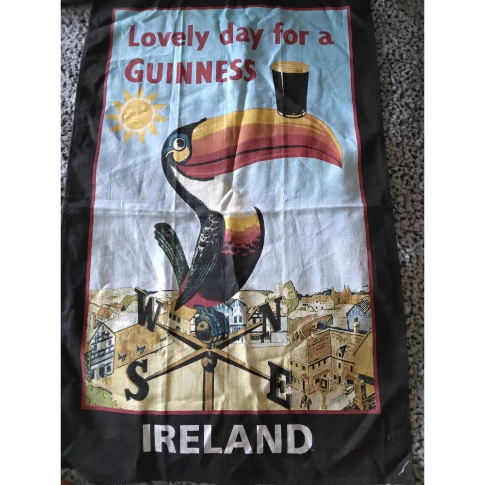 Guinness Tea Towel Lovely Day For A Guinness Toucan Ireland Cotton Bar Towel